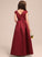 Pockets Scoop Junior Bridesmaid Dresses Neck A-Line Olivia Floor-Length With Bow(s) Satin