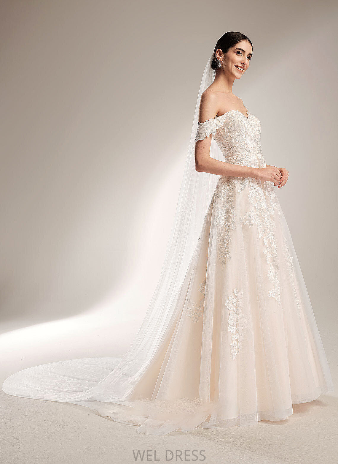 Off-the-Shoulder Ball-Gown/Princess Wedding Dresses Dress Hope Chapel Wedding Train