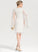Wedding Dress Scoop Sheath/Column Knee-Length Lace Ashly Wedding Dresses Neck