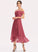 Fabric Tea-Length Embellishment Off-the-Shoulder CascadingRuffles A-Line Neckline Length Silhouette Kennedi Natural Waist A-Line/Princess