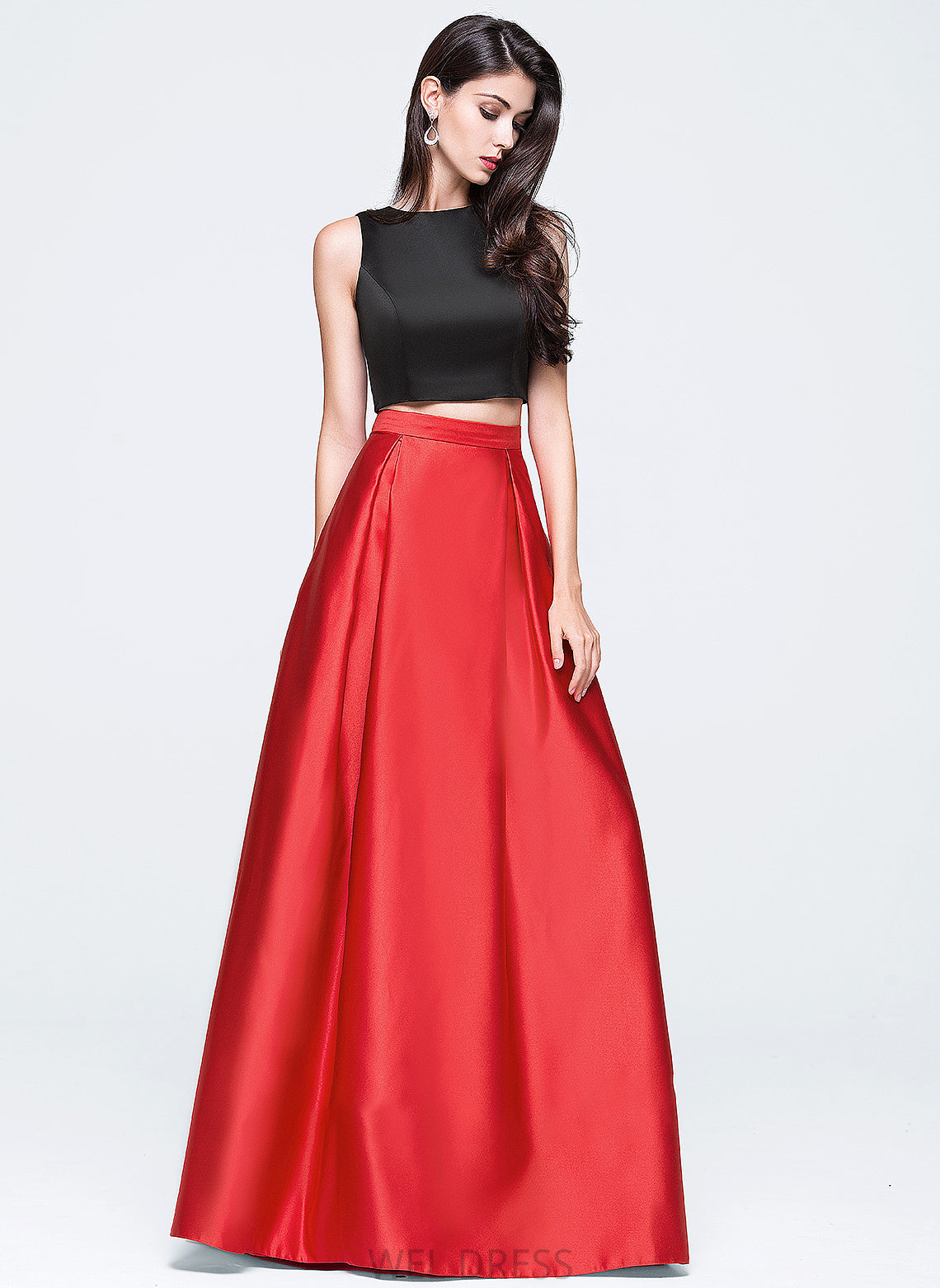 Scoop Pockets With Aliana Prom Dresses Ball-Gown/Princess Satin Floor-Length Neck