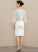 Lace Satin Knee-Length Dress Angeline Wedding Dresses Sheath/Column Wedding V-neck