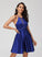 Sequins Scoop Beading A-Line Homecoming Dresses Homecoming With Neck Dress Sue Satin Short/Mini