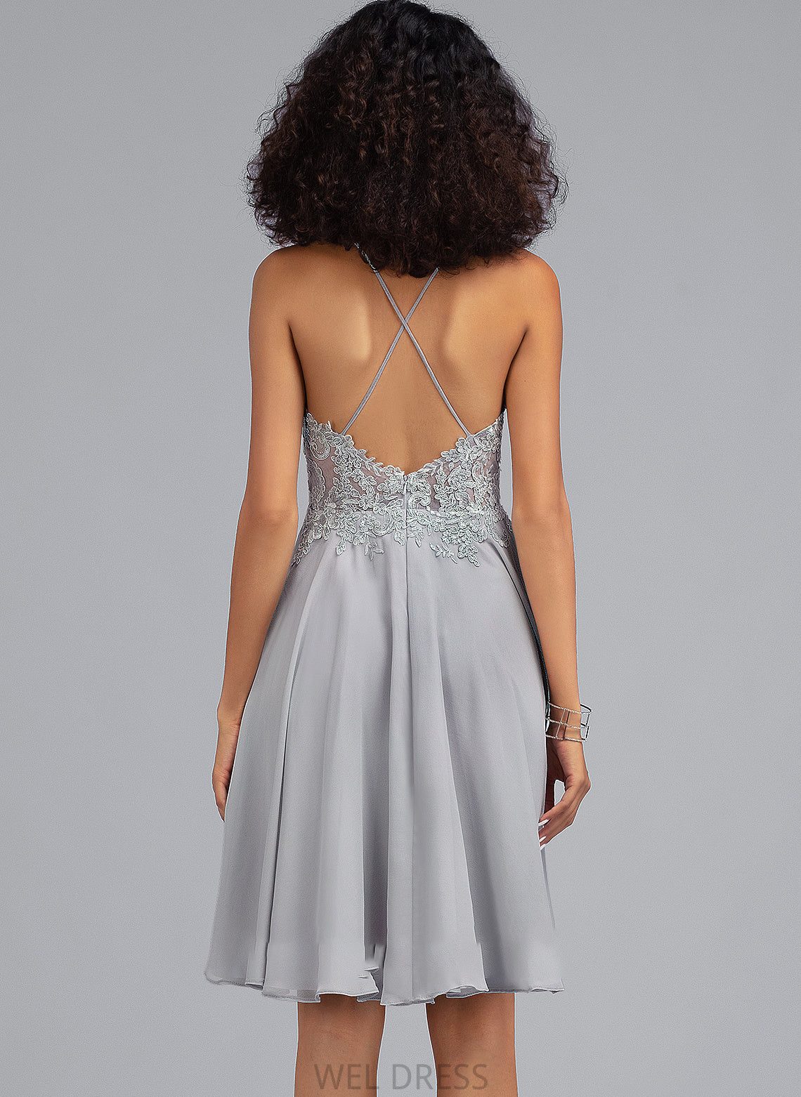With Chiffon Sequins Knee-Length Neck Prom Dresses Moriah Scoop A-Line