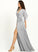 Fabric V-neck Ruffle Silhouette A-Line Floor-Length Length Neckline Embellishment SplitFront Makenzie A-Line/Princess