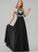 Prom Dresses Floor-Length Scoop A-Line Lace Amari With Chiffon Neck