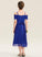 Off-the-Shoulder Junior Bridesmaid Dresses Bow(s) A-Line With Chiffon Asymmetrical Elaine Beading