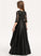 Satin Junior Bridesmaid Dresses With A-Line Asymmetrical Bria Ruffle Neck Scoop Lace