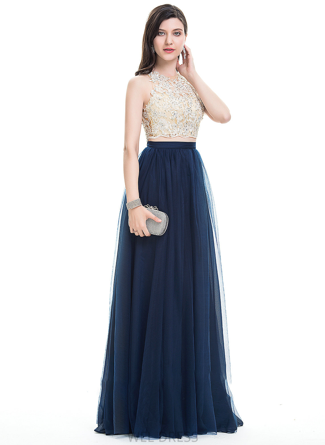 Hana A-Line Floor-Length Prom Tulle Skirt Prom Dresses