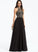 Floor-Length Prom Dresses Nathaly Chiffon Beading With A-Line High Neck Sequins