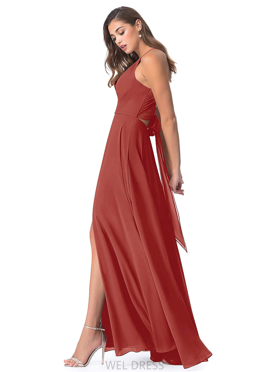 Madalynn Natural Waist Floor Length Scoop Sleeveless A-Line/Princess Bridesmaid Dresses