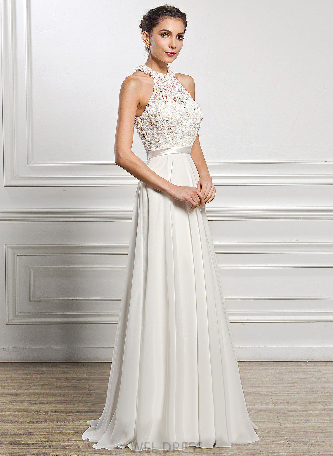 Beading Chiffon Sofia Sequins Wedding Floor-Length Wedding Dresses A-Line With Dress Lace