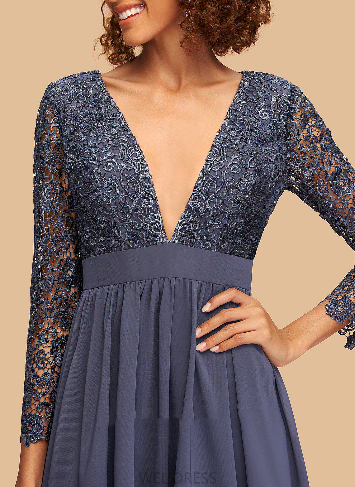 Chiffon Homecoming Short/Mini V-neck Lace Dress Homecoming Dresses With Katelynn A-Line