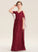 With V-neck A-Line Bow(s) Lace Rebecca Junior Bridesmaid Dresses Floor-Length Ruffle
