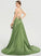Neck Front Train Sweep Scoop Split Satin Prom Dresses Ansley With A-Line