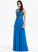 Scoop Arabella Chiffon Beading With Floor-Length Sequins Neck A-Line Prom Dresses Lace
