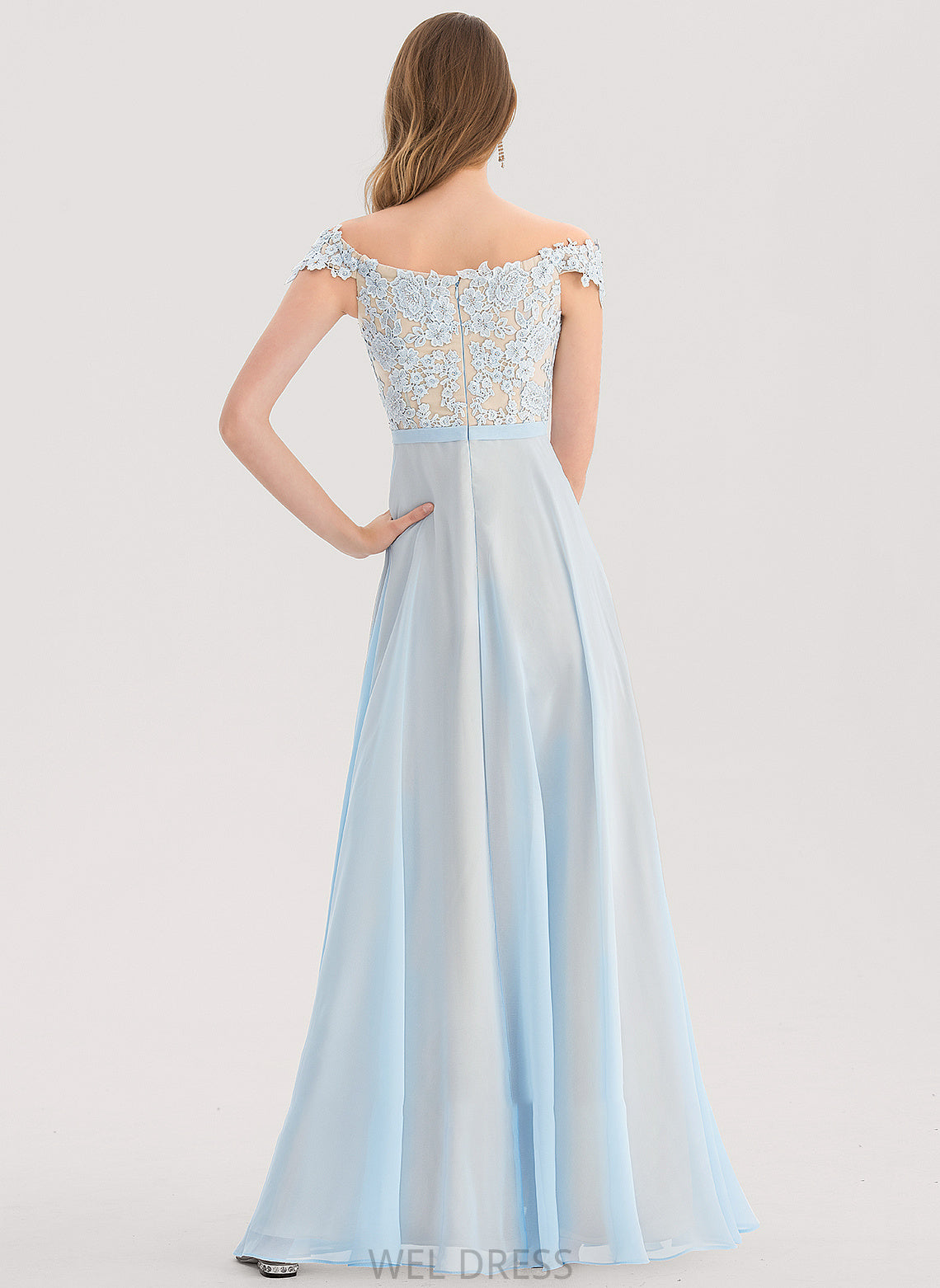 Chiffon Prom Dresses Sequins A-Line Beading With Off-the-Shoulder Floor-Length Carley