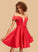 Vanessa Satin Dress Short/Mini A-Line Off-the-Shoulder Homecoming Dresses Homecoming