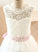 With Ball-Gown/Princess Tulle Scoop Beading Neck Sash Ariel Junior Bridesmaid Dresses Bow(s) Floor-Length