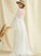 V-neck Chiffon Train With Split Wedding Sweep Dress Janae Lace Front A-Line Wedding Dresses