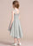 A-Line Greta Satin Asymmetrical Neck Scoop Junior Bridesmaid Dresses