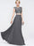 Prom Dresses Sequins Scoop Chiffon Beading Nicole Neck Floor-Length With A-Line
