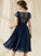 Homecoming Dresses With V-neck Homecoming Lace Knee-Length Michelle Dress A-Line Ruffle Chiffon