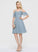 A-Line Knee-Length Ruffles V-neck With Cascading Homecoming Dresses Homecoming Emilia Chiffon Dress