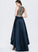 Asymmetrical Scoop Beading Emerson Satin With A-Line Lace Sequins Prom Dresses Neck