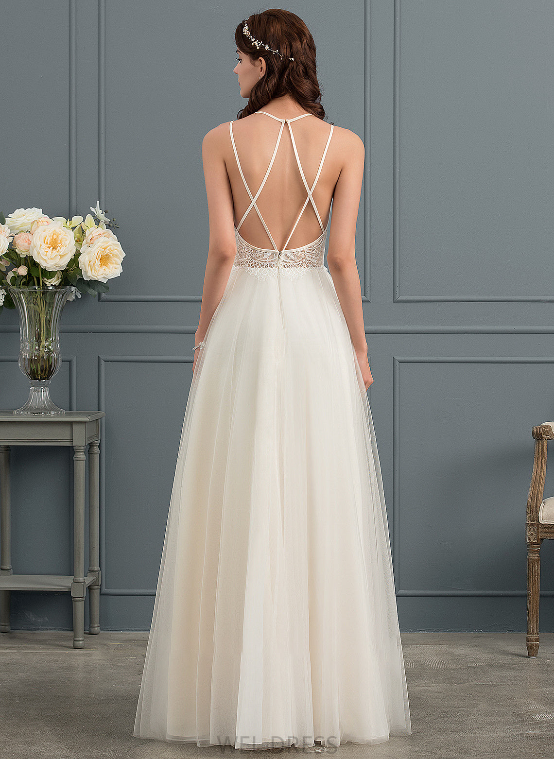 A-Line Tulle Wedding Wedding Dresses Floor-Length Sweetheart Dress Allisson