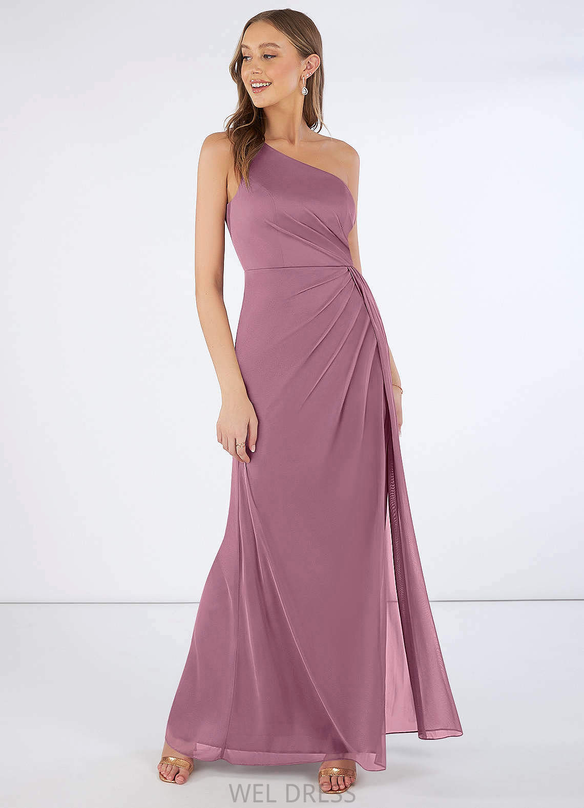 Emilie Sleeveless Scoop A-Line/Princess Natural Waist Floor Length Bridesmaid Dresses