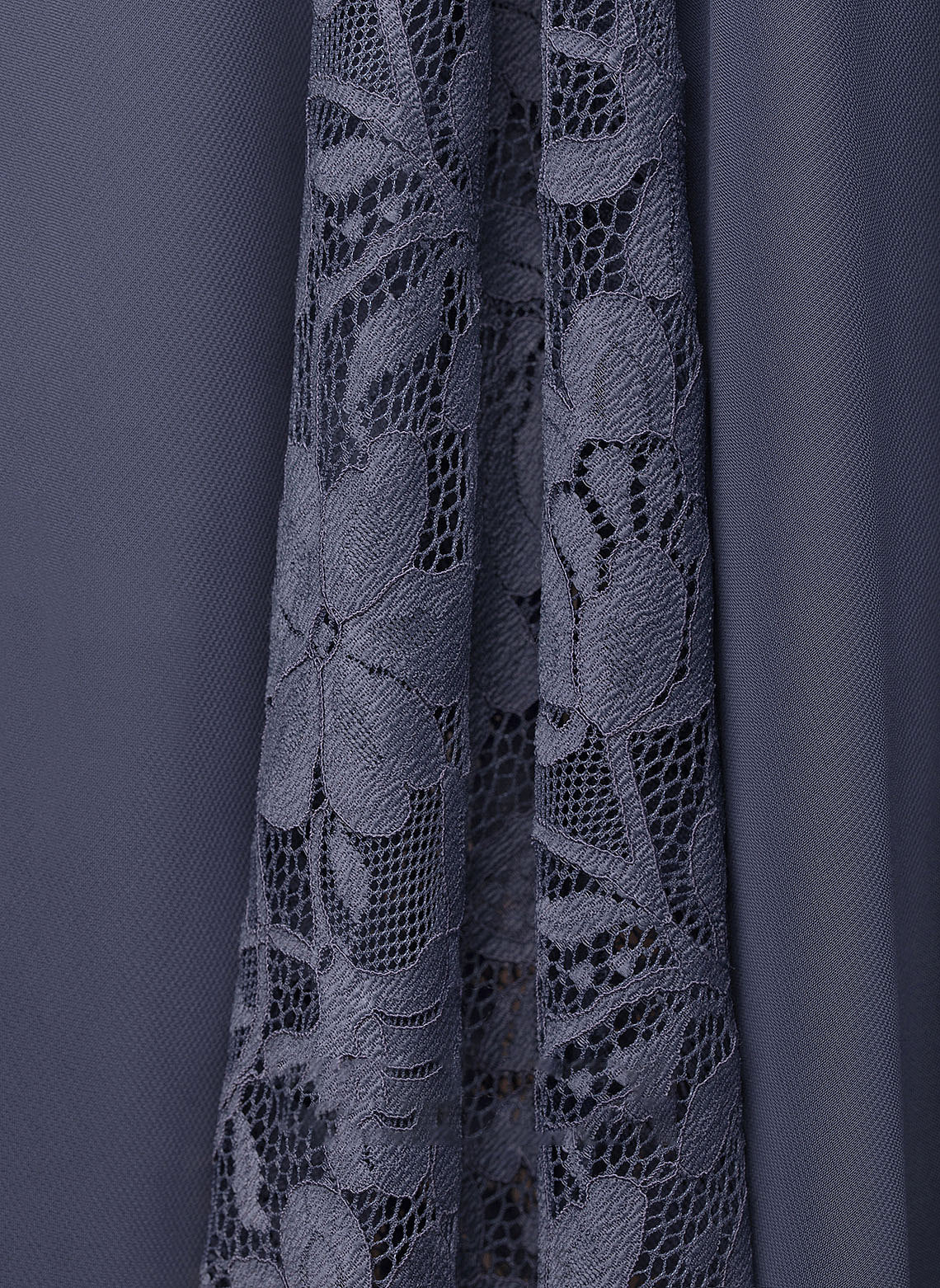 Silhouette Fabric V-neck Asymmetrical Neckline Embellishment Lace Ruffle A-Line Length Mylie Natural Waist