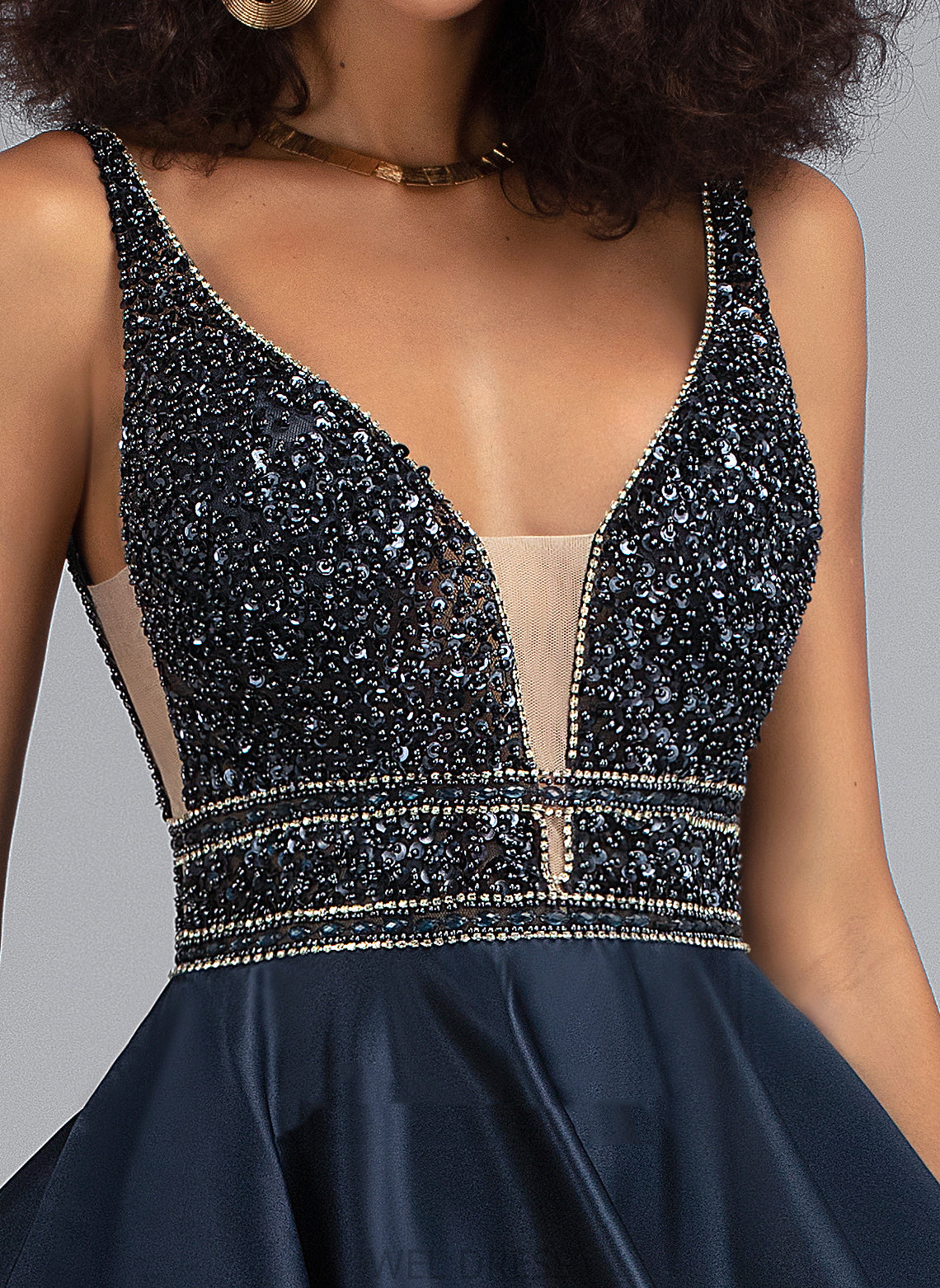 Beading Dress With Homecoming Dresses Carlee Homecoming V-neck Satin A-Line Short/Mini Sequins
