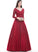 Aria Ball-Gown/Princess Sequins Beading Prom Dresses With Tulle Floor-Length V-neck