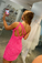 Glitter One-Shoulder Hot Homecoming Dresses Pink With Angel Sequins