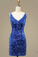 Glitter Blue Sequins Short Prom Dress Homecoming Homecoming Dresses Paula Party Dress