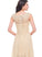 Prom Dresses Beading Flower(s) Ruffle Floor-Length Laila With Chiffon Neck A-Line Scoop