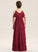 With V-neck A-Line Bow(s) Lace Rebecca Junior Bridesmaid Dresses Floor-Length Ruffle