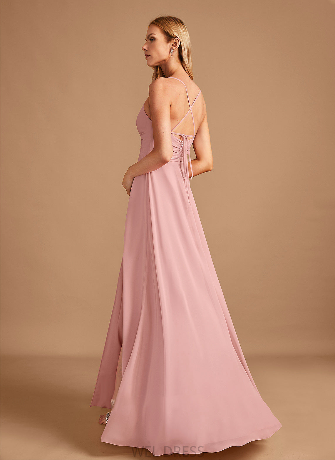 Fabric Neckline Silhouette A-Line Embellishment Floor-Length V-neck SplitFront Length Kathryn A-Line/Princess Natural Waist