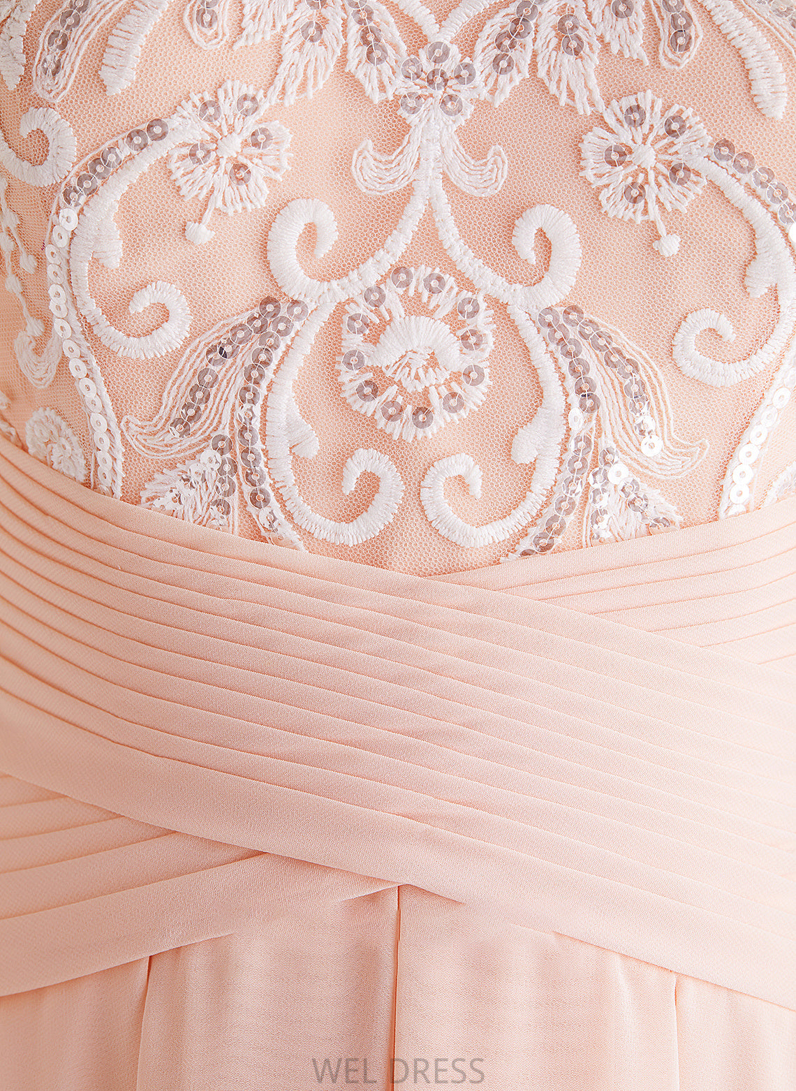 Asymmetrical With Chiffon Dress A-Line Wedding Off-the-Shoulder Perla Wedding Dresses Sequins