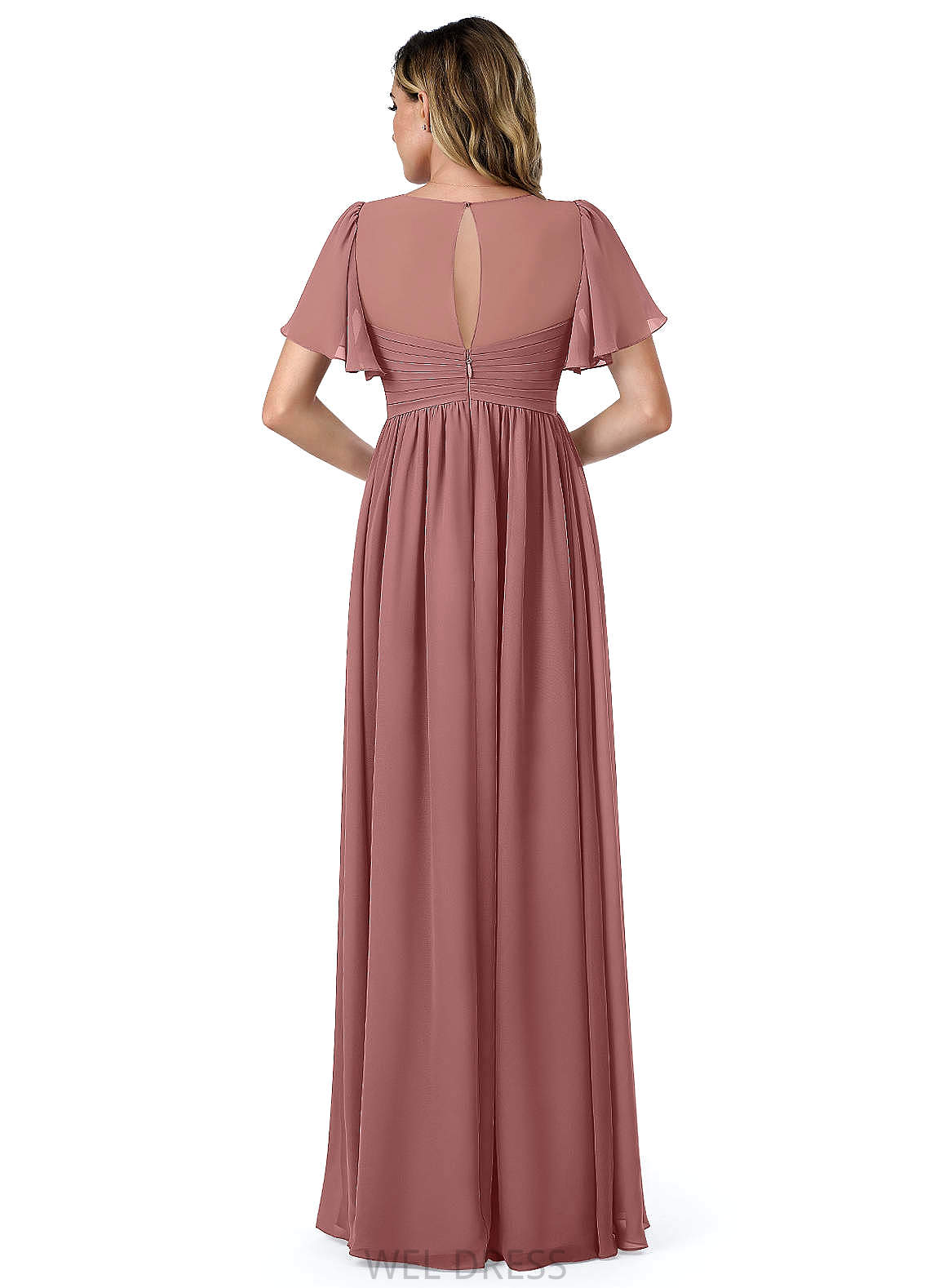 Ava Sleeveless Floor Length Scoop Natural Waist A-Line/Princess Bridesmaid Dresses