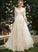 V-neck A-Line Sequins Dress Blanche Wedding Court Wedding Dresses Train With