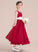 Bow(s) Chiffon Scoop With Erika Sash Ankle-Length Empire Neck A-Line Junior Bridesmaid Dresses