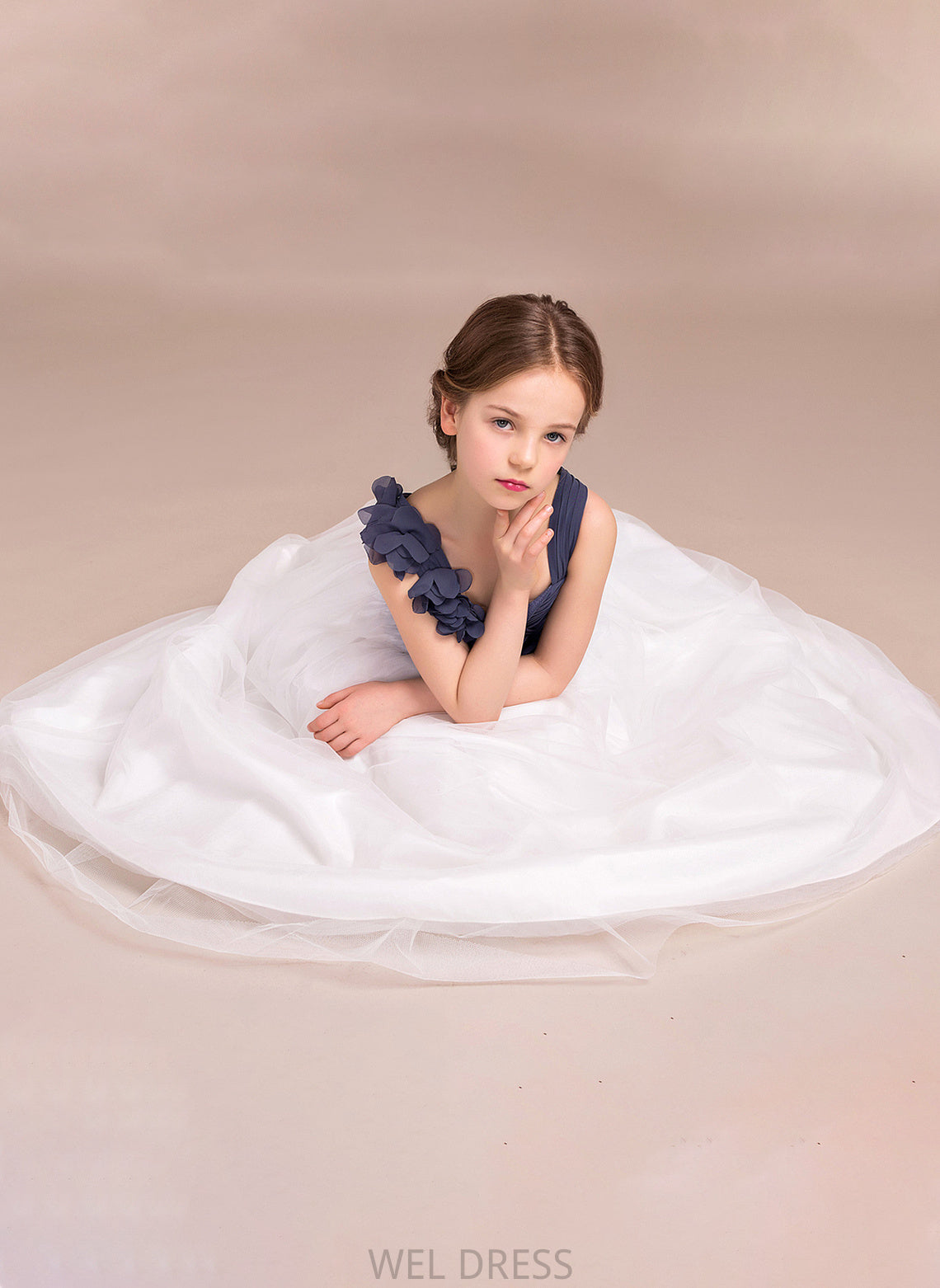 Junior Bridesmaid Dresses Sweetheart With Ruffle Tulle Flower(s) Taniyah Chiffon A-Line Floor-Length