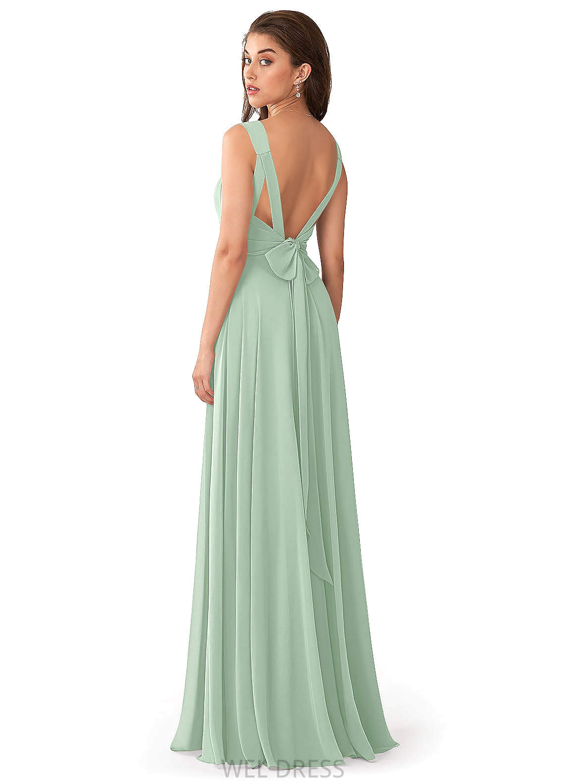 Angel Spaghetti Staps Floor Length Sleeveless Natural Waist A-Line/Princess Bridesmaid Dresses