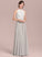 A-Line Silhouette Fabric Length Floor-Length ScoopNeck Lace Straps Neckline Keely Sleeveless Natural Waist