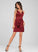 Ruffles Aisha Short/Mini V-neck With Sheath/Column Cascading Homecoming Dresses Satin Dress Homecoming