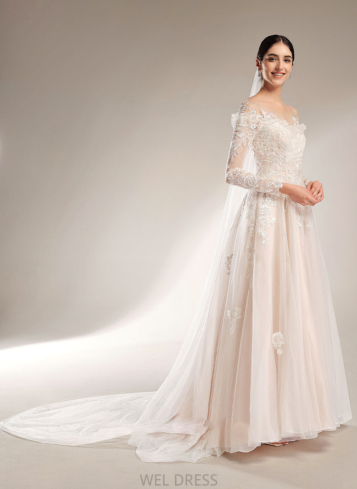 Sequins Ball-Gown/Princess Jamiya Wedding Dress Train Wedding Dresses Off-the-Shoulder Court With