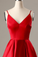 A-Line Spaghetti Straps Sophie Homecoming Dresses Short Red with Pockets