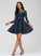 With Homecoming Neck Homecoming Dresses Scoop Kira Short/Mini Satin Dress A-Line Lace